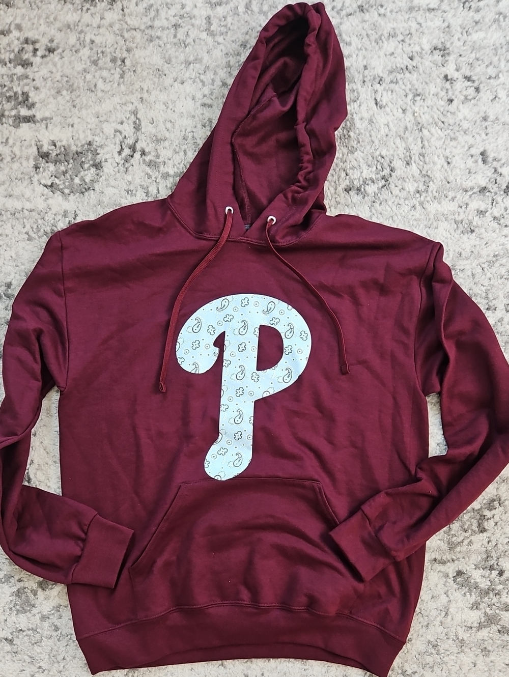 Philadelphia Phillies Maroon Hoodie with Bandana Script P